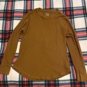 Light brown waffle long sleeve shirt